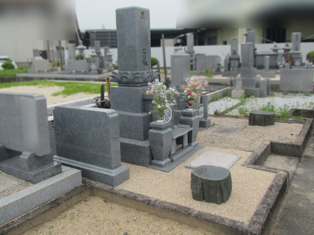 倉敷市船穂町中新田墓地　墓じまい　墓石撤去・整地・転圧後