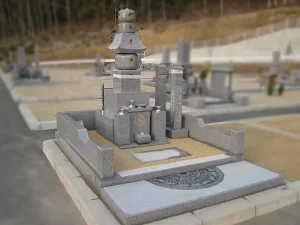 倉敷市営真備公園墓地　高野山型五輪塔　完成　左前